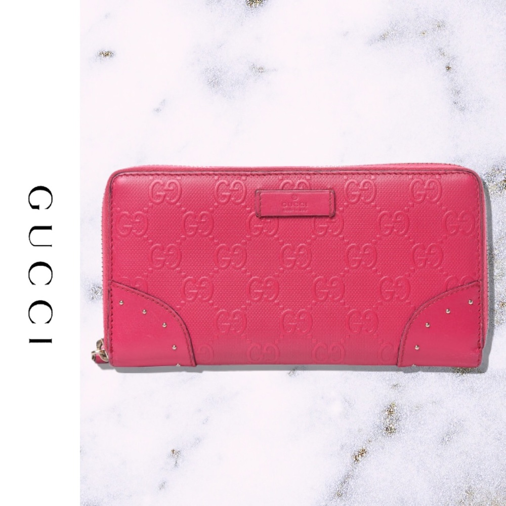 GUCCI Bright Diamante GG Monogram Zippy Wallet